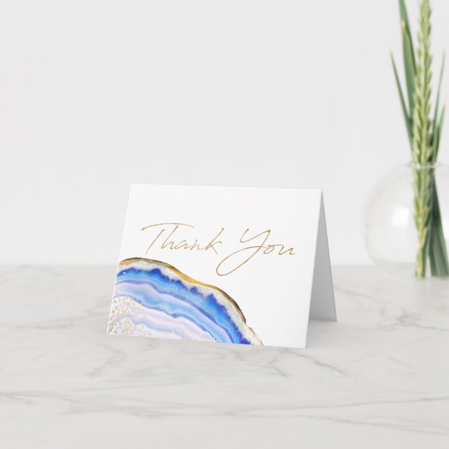 Cartes de Remerciement Blue Agate (Devant)