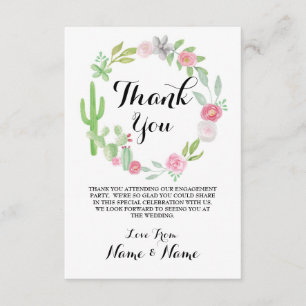 Cartes de remerciement Cactus Couronne Fiesta Mari