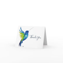 Cartes de remerciement Colibri Bleu