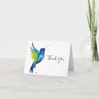 Cartes de remerciement Colibri Bleu