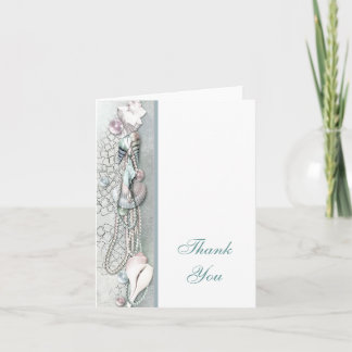 Cartes de remerciement Coquillages Perles Plage Tr