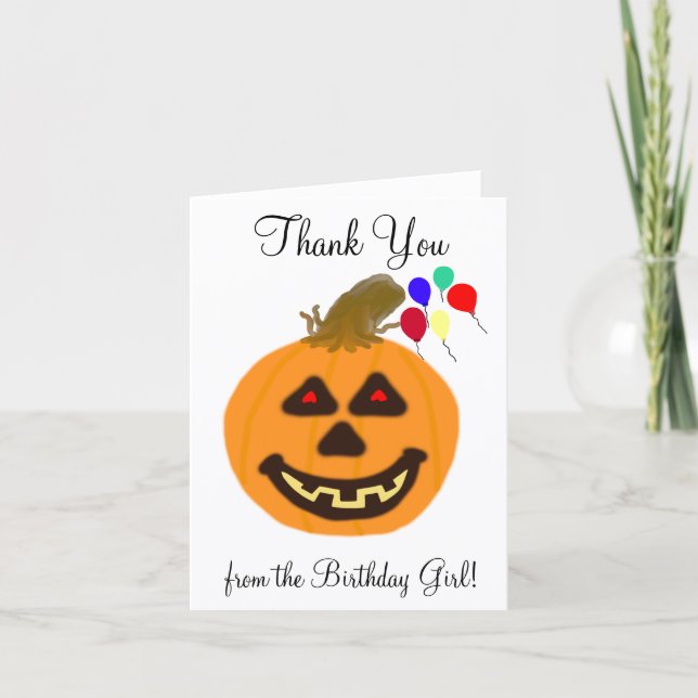 Cartes de remerciement d'anniversaire Halloween vi (Devant)
