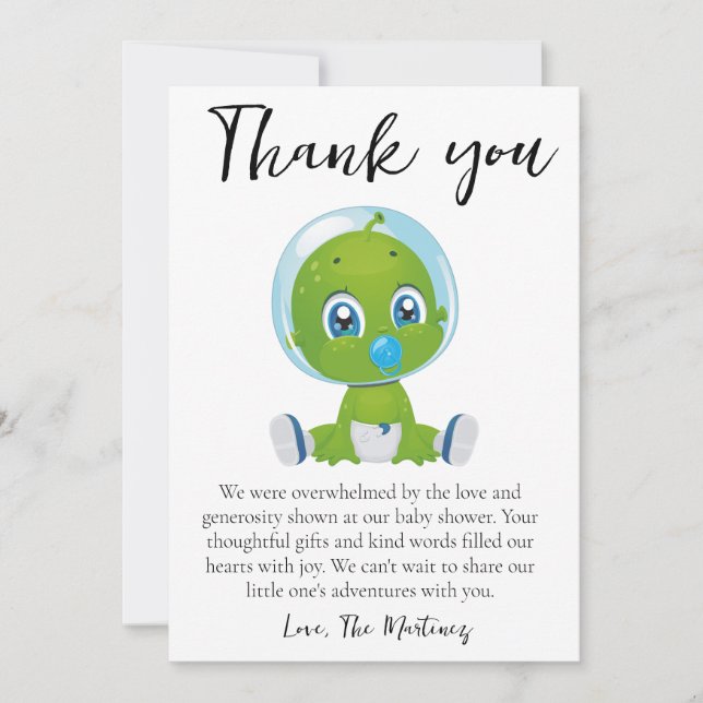 Cartes de remerciement de baby shower avec des mes (Devant)