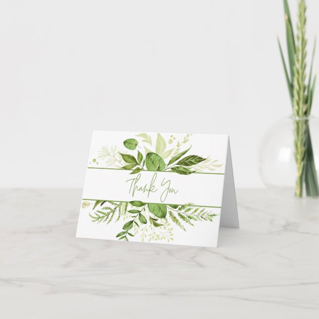 Cartes de remerciement de botanique rustique de Wi (Devant)
