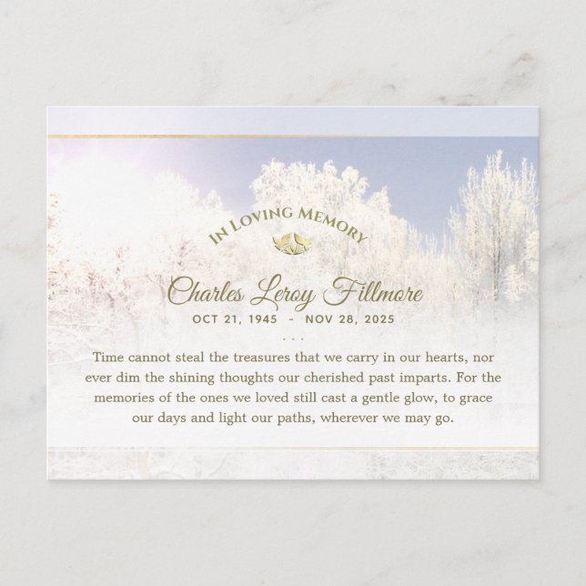 Cartes de remerciement de condoléances pour arbres (Devant)
