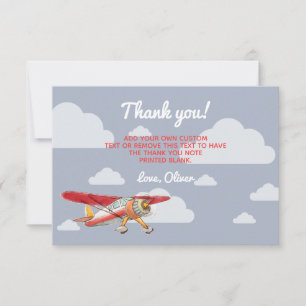 Cartes de remerciement de l'avion vintage