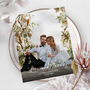 Cartes de remerciement de mariage à budget avec ph