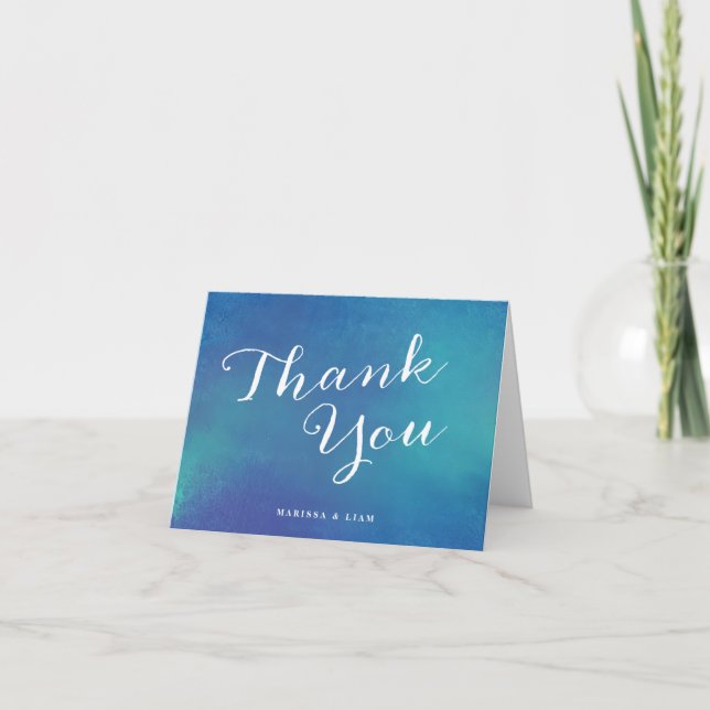 Cartes de remerciement de mariage Amour Pur / Bleu (Devant)