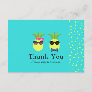 Cartes de remerciement de mariage aux ananas turqu