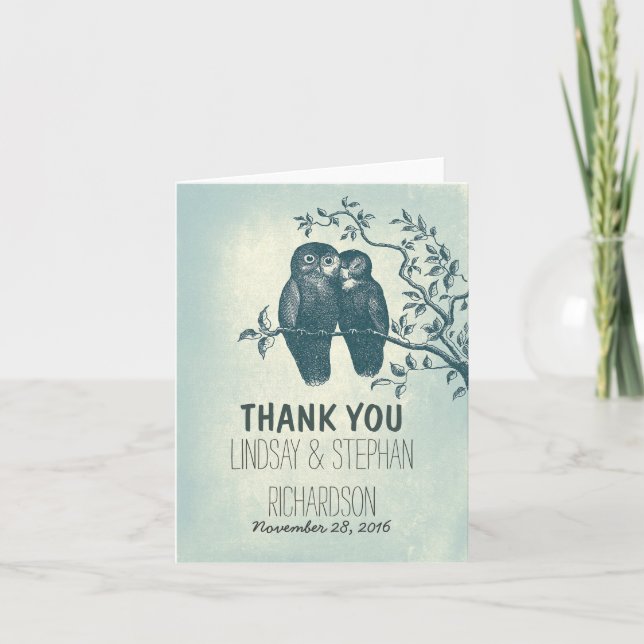 cartes de remerciement de mariage avec amour roman (Devant)