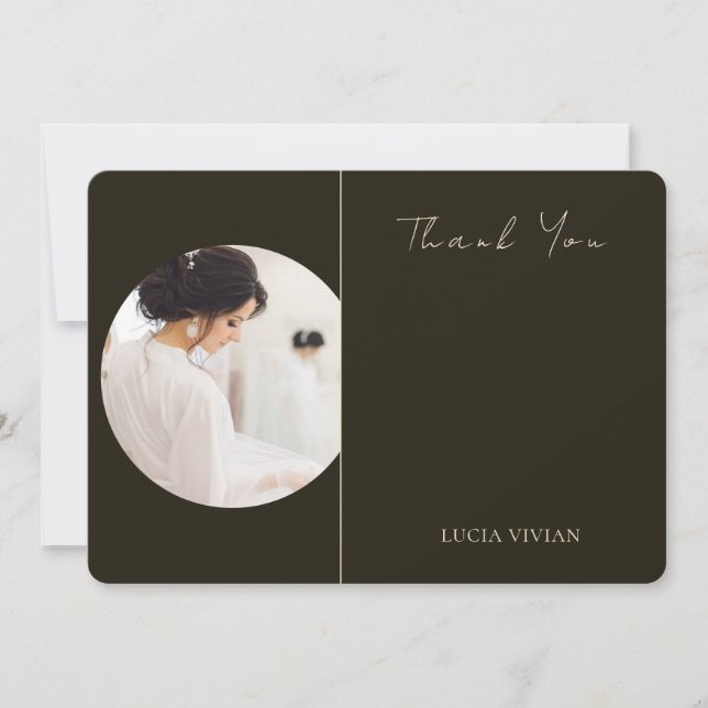 Cartes de remerciement de mariage avec photo et ty (Devant)
