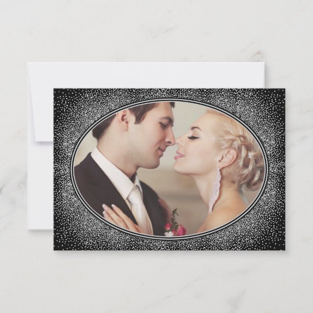 Cartes de remerciement de mariage avec photo vinta (Devant)
