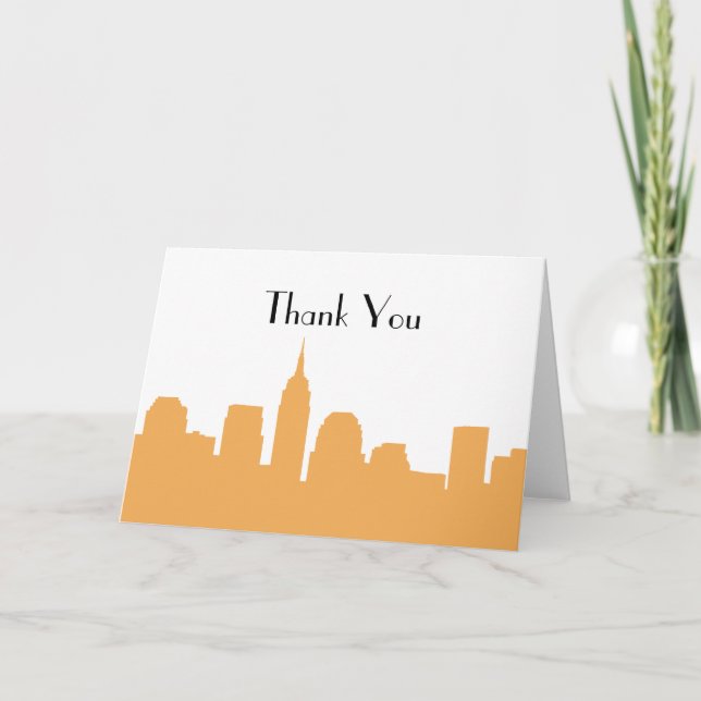 Cartes de remerciement de mariage avec vue sur NYC (Devant)