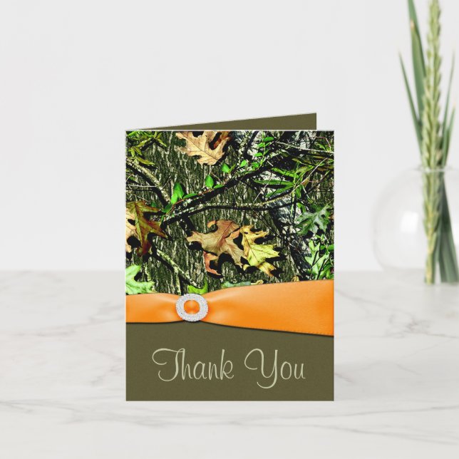 Cartes de remerciement de mariage camouflage de ch (Devant)