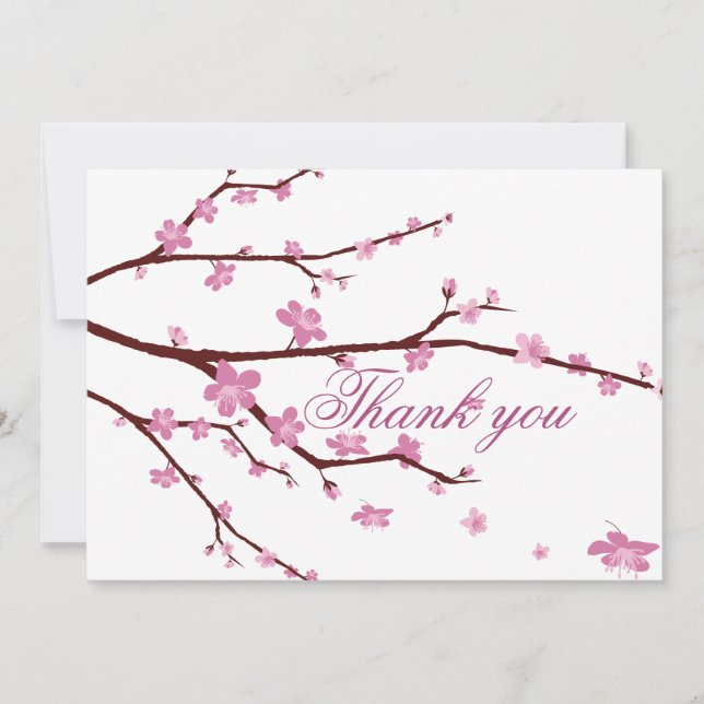 Cartes de remerciement de mariage Cerisier en fleu (Devant)