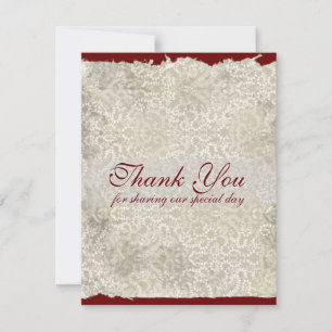 Cartes de remerciement de mariage classiques en Da