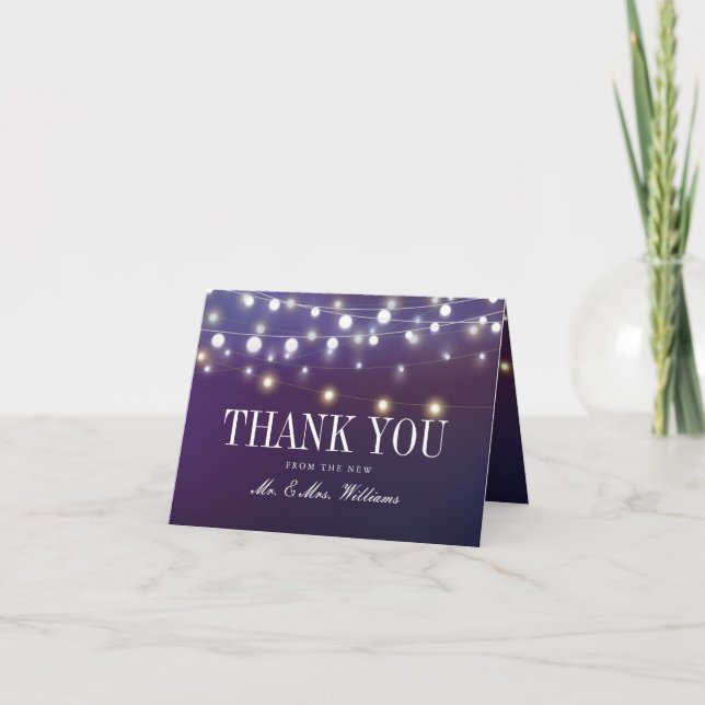 Cartes de remerciement de mariage en soirée avec g (Devant)