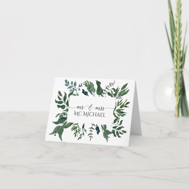 Cartes de remerciement de mariage Feuillage de la  (Devant)