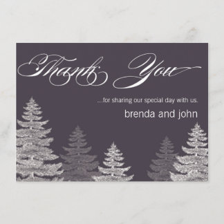 Cartes de remerciement de mariage hivernal moderne