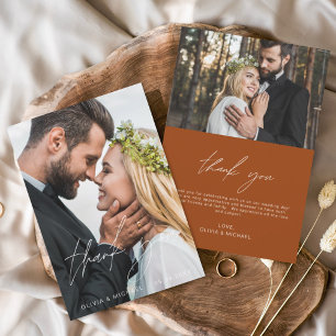Cartes de remerciement de mariage minimaliste oran