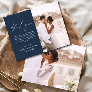 Cartes de remerciement de mariage minimalistes ble