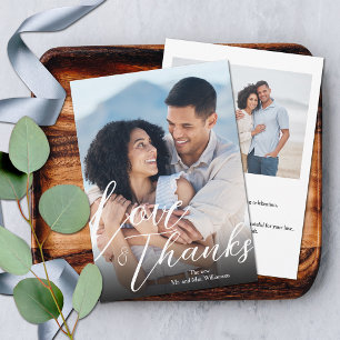 Cartes de remerciement de mariage modernes avec ph