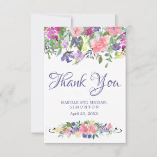 Cartes de remerciement de mariage personnalisées P