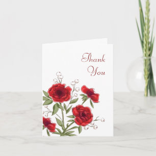 Cartes de remerciement de mariage romantique Rose