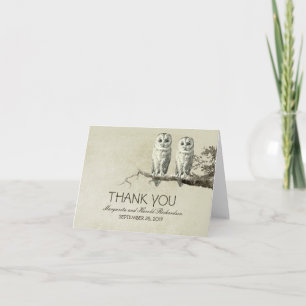 Cartes de remerciement de mariage romantiques vint