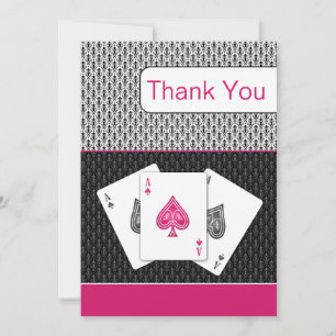 cartes de remerciement de mariage rose 3 as vegas