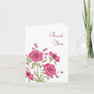 Cartes de remerciement de mariage Rose rose vif