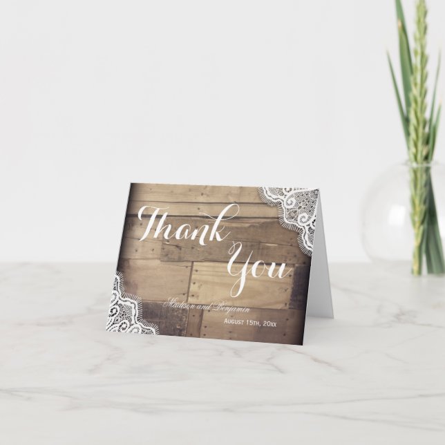 Cartes de remerciement de mariage Rustique Grange  (Devant)