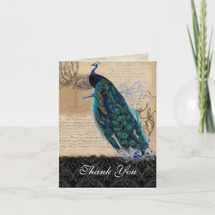 Cartes de remerciement de mariage vintage à motif