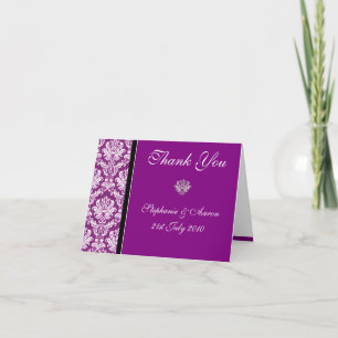 Cartes de remerciement de mariage violet