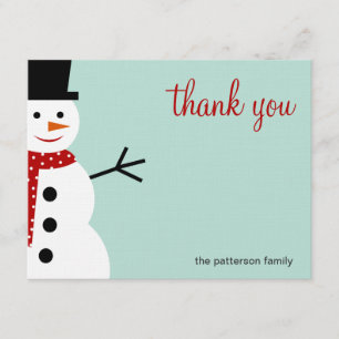Cartes de remerciement de Noël et de Noël de Snowm