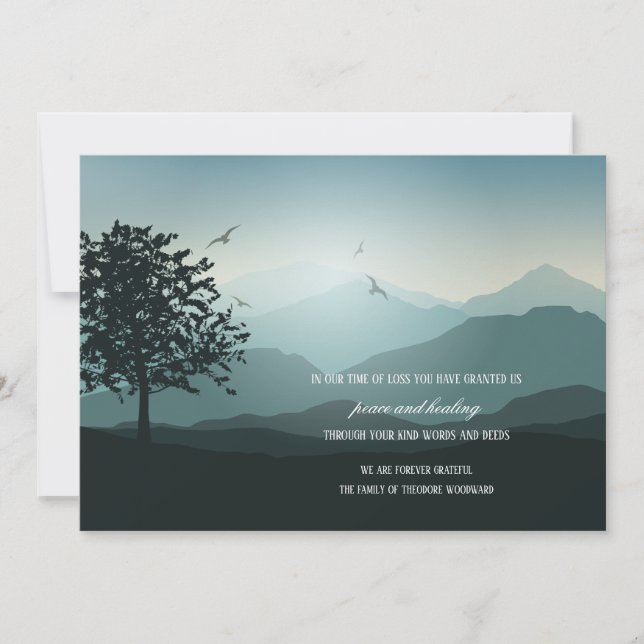 Cartes de remerciement de Reverence Bereavement (Devant)