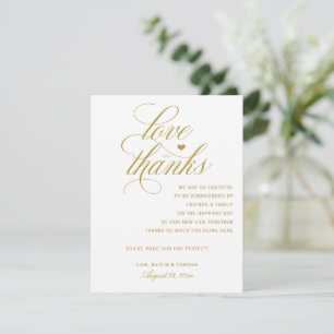 Cartes de remerciement de table Calligraphie roy