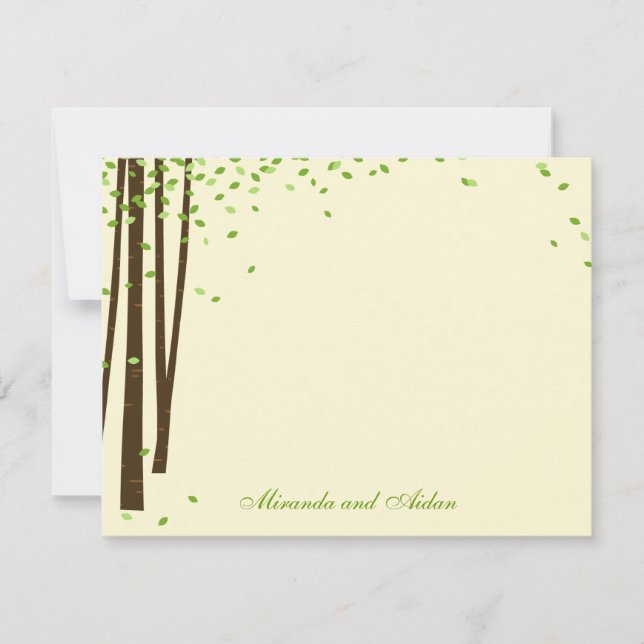 Cartes de remerciement des arbres forestiers - Ver (Devant)