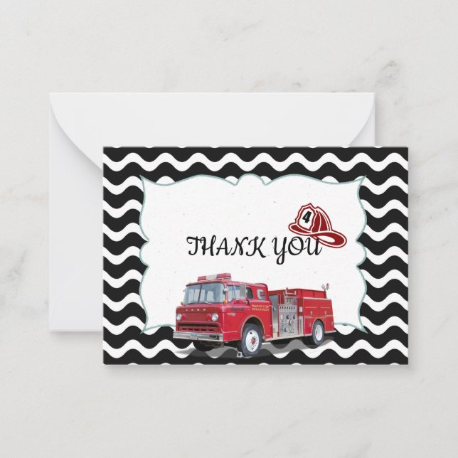 Cartes de remerciement des pompiers (Devant)