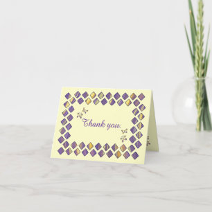 Cartes de remerciement Diamants Papillons Jaune Vi