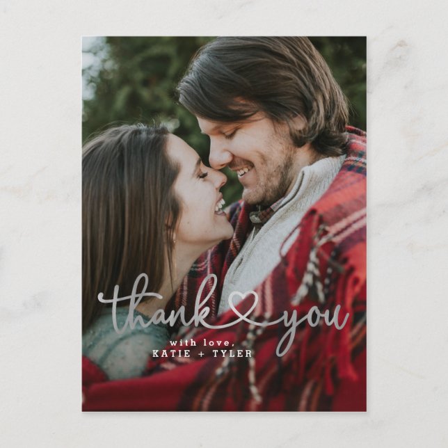 Cartes de remerciement du coeur d'argent (Devant)