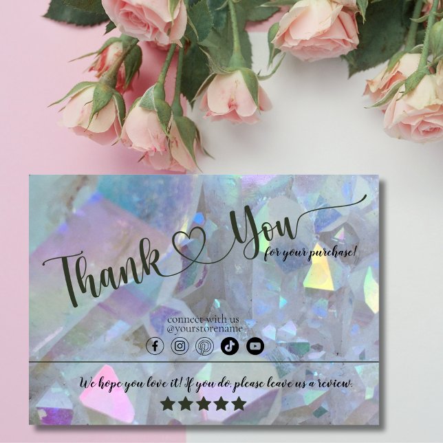 Cartes De Remerciement En Cristal De Quartz Rose (Créateur téléchargé)