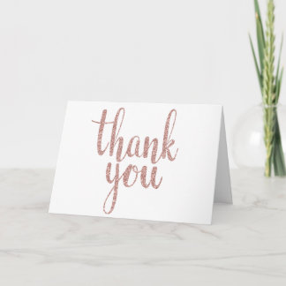 Cartes de remerciement en paillettes or rose