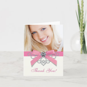 Cartes de remerciement en rose Diamants blancs