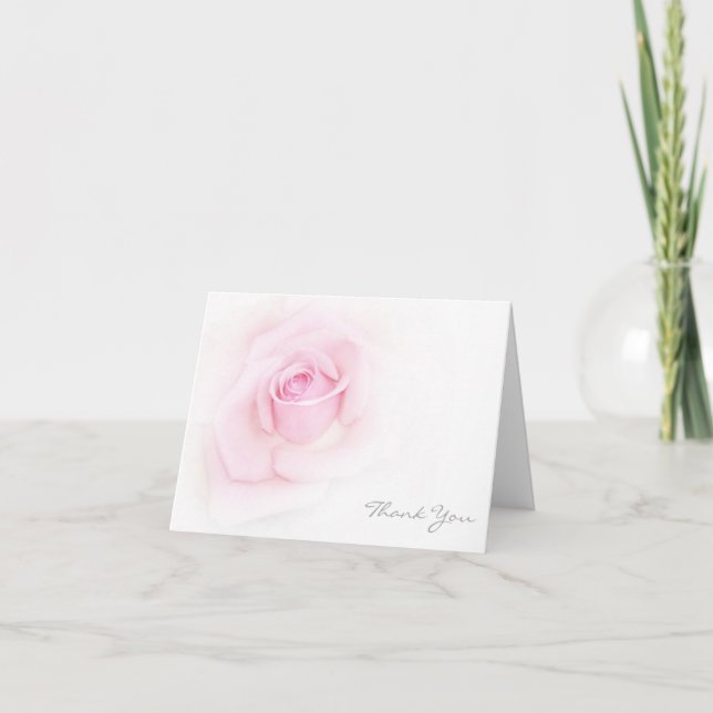 Cartes de remerciement Fleur rose délicate (Devant)