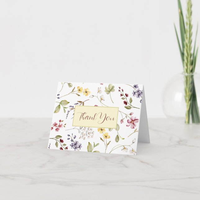 Cartes de remerciement fleurs sauvages (Devant)