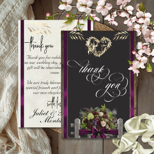 Cartes de remerciement Fleurs sauvages & Ruban - P