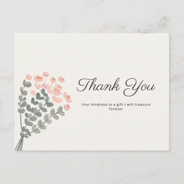 Cartes de remerciement florales au bouquet d'aquar (Devant)