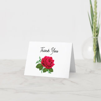 Cartes de remerciement florales avec roses rouges 