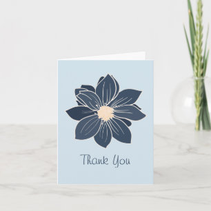 Cartes de remerciement florales Fleur Jaune Bleue